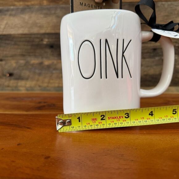 Rae Dunn OINK mug with ceramic pig mug charm 12 OZ NEW - Picture 8 of 9